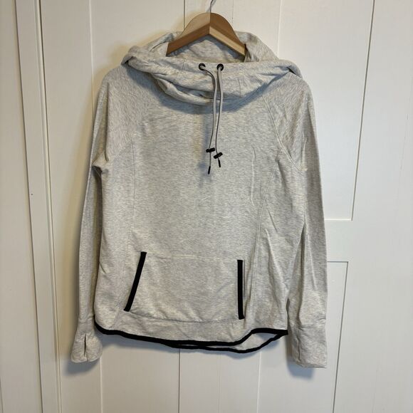 Athleta Women’s Size Medium Heathered Gray Sentry Hoodie Pullover EUC - Picture 1 of 7